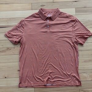 BURLEBO Rust and White Patterned Polo Shirt
